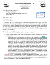 483 Response Blue Bell Creameries, L.P, Broken Arrow | 2012