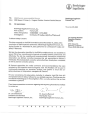 483 Response Boehringer Ingelheim Fremont, Fremont | 2022