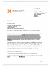 483 Response Cem Akin, M.D, Ann Arbor | May 2023