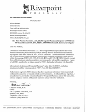 483 Response First Pharma Associates dba Riverpoint P | 2016