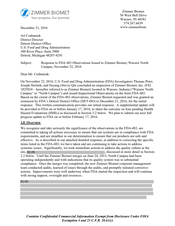 483 Response Zimmer Biomet, Warsaw | November 2016