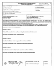 FDA 483 American Dental Sleep Medicine, IP, Wexford | 2018