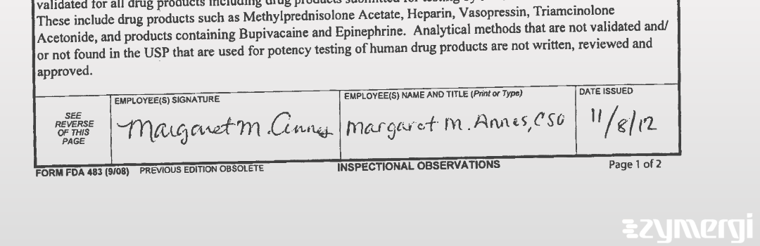 Margaret M. Annes FDA Investigator