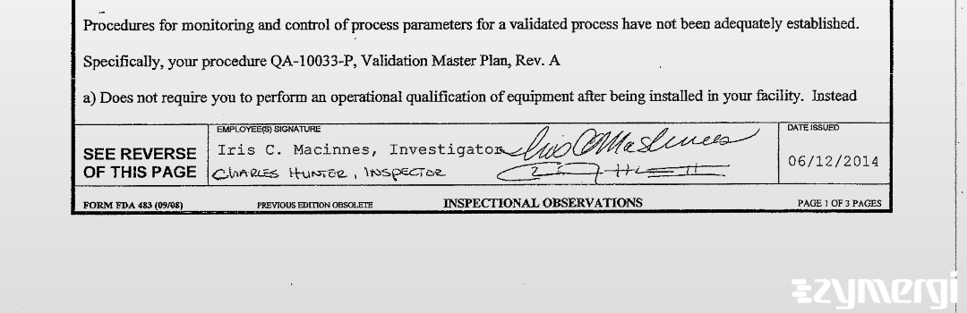 Iris C. Macinnes FDA Investigator 