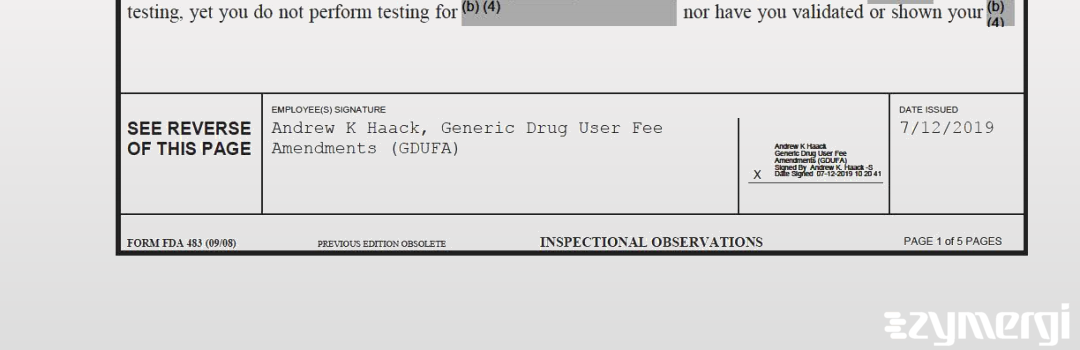 Andrew K. Haack FDA Investigator 
