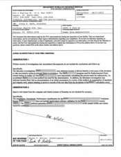 FDA 483 Cardinal Health 418, Aurora | June 2014