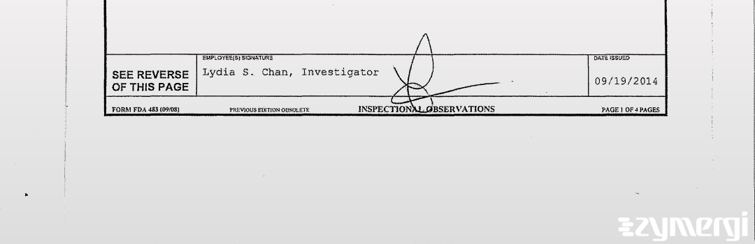 Lydia S. Chan FDA Investigator 
