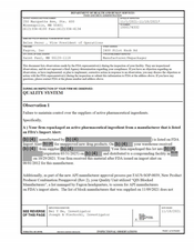 FDA 483 Fagron, Saint Paul | November 2021