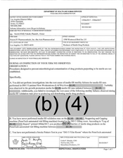 FDA 483 Fusion IV Pharmaceuticals, . dba Axia Pharmac | 2017