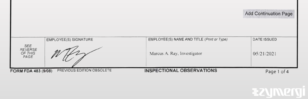 Marcus A. Ray FDA Investigator 