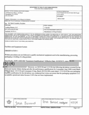 FDA 483 Leading Pharma, Fairfield | January 2019