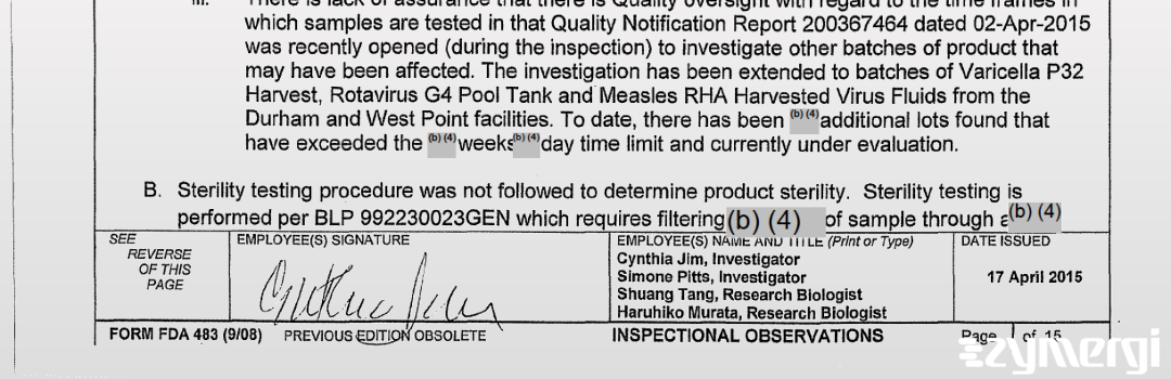 Cynthia Jim FDA Investigator Simone E. Pitts FDA Investigator