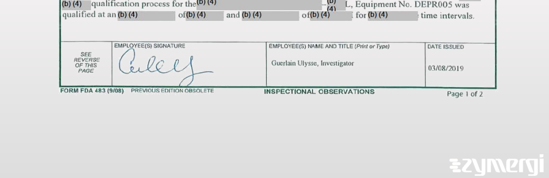 Guerlain Ulysse FDA Investigator 
