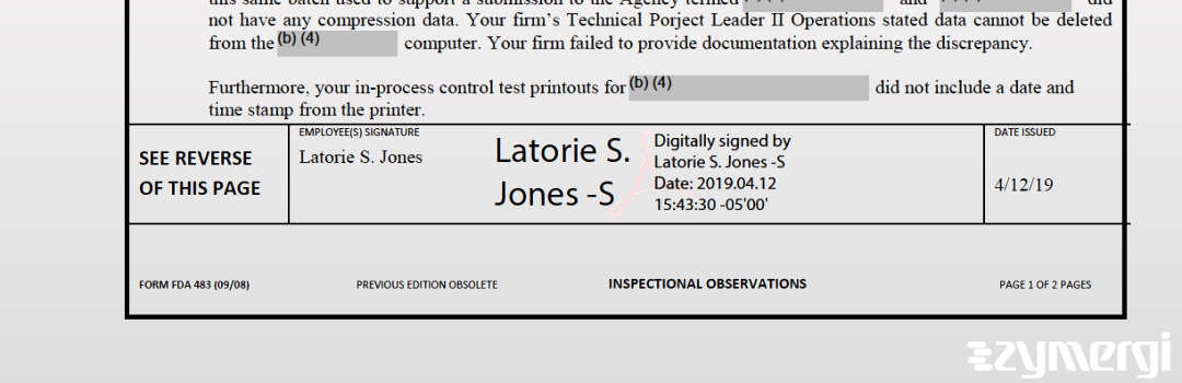 Latorie S. Jones FDA Investigator