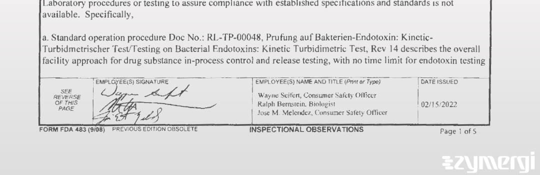 Wayne E. Seifert FDA Investigator 