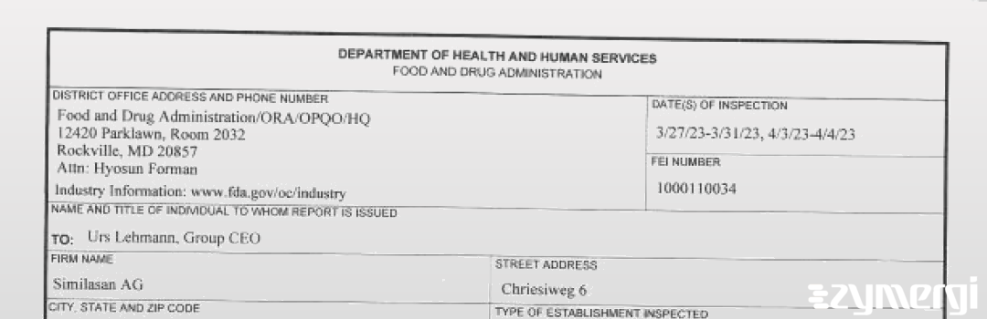 FDANews 483 Similasan AG Apr 4 2023 top
