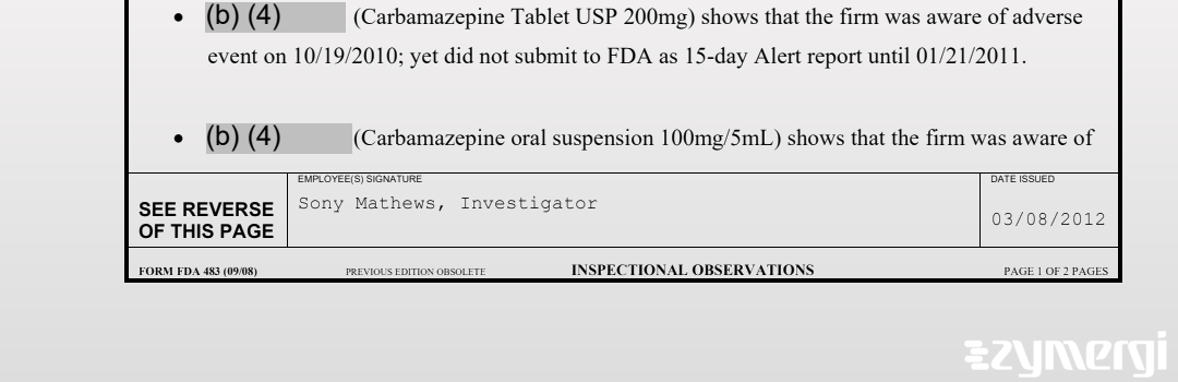 Sony Mathews FDA Investigator 