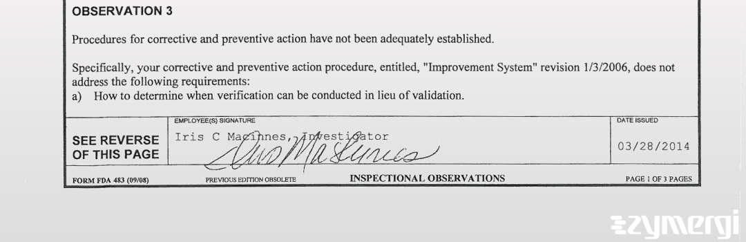 Iris C. Macinnes FDA Investigator 