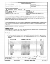 FDA 483 ulrich medical USA, Chesterfield | January 2017