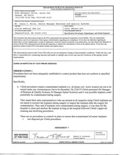 FDA 483 ulrich medical USA, Chesterfield | March 2019