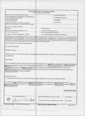 FDA 483 Zhejiang Tianyu Pharmaceutical, Taizhoushi | 2019