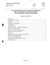 FDA EIR Allergan Sales, Waco | February 2009