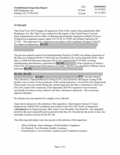 FDA EIR KBI Biopharma, Durham | January 2022