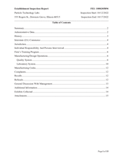 FDA EIR Particle Technology Group, Downers Grove | Oct 2022